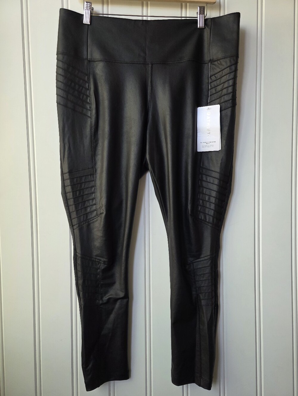 Athletica Delancey Gleam Moto Tight Legging Black Faux Leather Size 2X NWT
